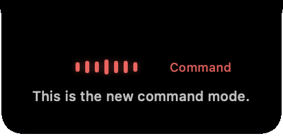 WhispVoice command mode overlay transcribing live speech